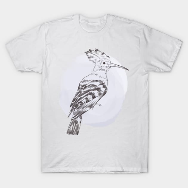 Hand drawn illustration of hoopoe forest bird T-Shirt by Lshvsk